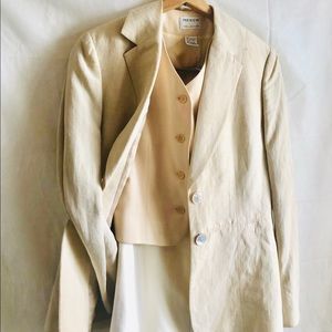 Classiques Entier Cream Linen Blend Blazer 4P